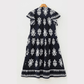 SALE!!!  Adrianna Blue Western Ethnic Print Notched Neck Short Sleeve Midi Dress