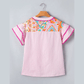 RTS Boho Mixed Print Contrast Trim Striped Patchwork Tiered Short Sleeve Blouse