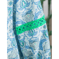 SALE!!!  Shonta Sky Blue Boho Paisley Print Contrasted Patchwork Detail Bracelet Sleeve Loose Mini Dress