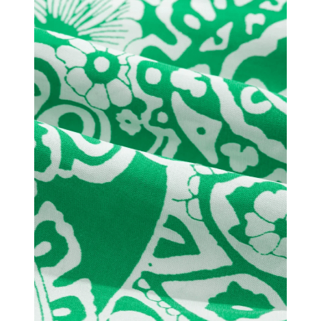 Macie Green Flirty Floral Smocked V Neck Blouse