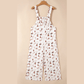 Janny Western Printed Button Adjustable Straps Loose Overalls