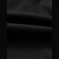 Lacole Black Waffle Knit Denim Color Block Patchwork Button Flap Polo Top