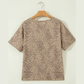 Soph Khaki Leopard Retro Studded Star Patch Loose Tee