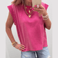 Taylah Pink Mineral Wash Raw Seam Detail Lace Trim Cap Sleeve Top