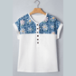 Miriam White Floral Patchwork Short Sleeve Viscose Blend Blouse