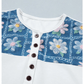Miriam White Floral Patchwork Short Sleeve Viscose Blend Blouse
