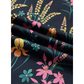 SALE!!!  Lillibeth Black Floral Print Contrast Trim Tiered Ruffled Short Sleeve Blouse