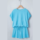 Hadlee Light Blue Puffy Loose Top Drawstring Shorts 2pcs Outfit