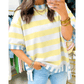 Skylyn Yellow Stripe Exposed Seam Contrast Patchwork Oversized Top