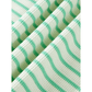 Vennie Green Stripe Colorblock Trim Round Neck Short Sleeve Tee