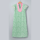 Kedra Green Plus Size Contrast Trim Flutter Sleeve Floral Kaftan Maxi Dress