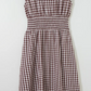 SALE!!!  Blakely Coffee Plaid Print Full Zipper Cinched Waist Fit Flare Sleeveless Maxi Dress