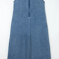 Krista Dusk Blue Acid Wash Pintuck Tie V Neck Denim Wide Leg Jumpsuit