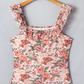 Feyre Retro Floral Ruffle Trim Square Neck Tank Top