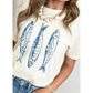 White Fish Print Short Sleeve Round Neck T Shirt