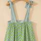Anya Dark Green Floral Printed Knot Straps Babydoll Tank Top