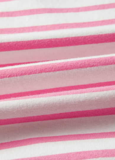 SALE!!!  Courtney Pink Stripe Half Placket High Low Short Sleeve Top