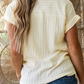Lira Twisted Texture Knit V Neck T Shirt