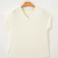 Lira Twisted Texture Knit V Neck T Shirt
