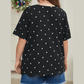 Becca Black Plus Size Dotted Casual T Shirt