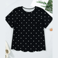 Becca Black Plus Size Dotted Casual T Shirt