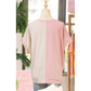 Mary Margaret Color Block Flower Patched Loose T Shirt