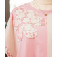 Mary Margaret Color Block Flower Patched Loose T Shirt