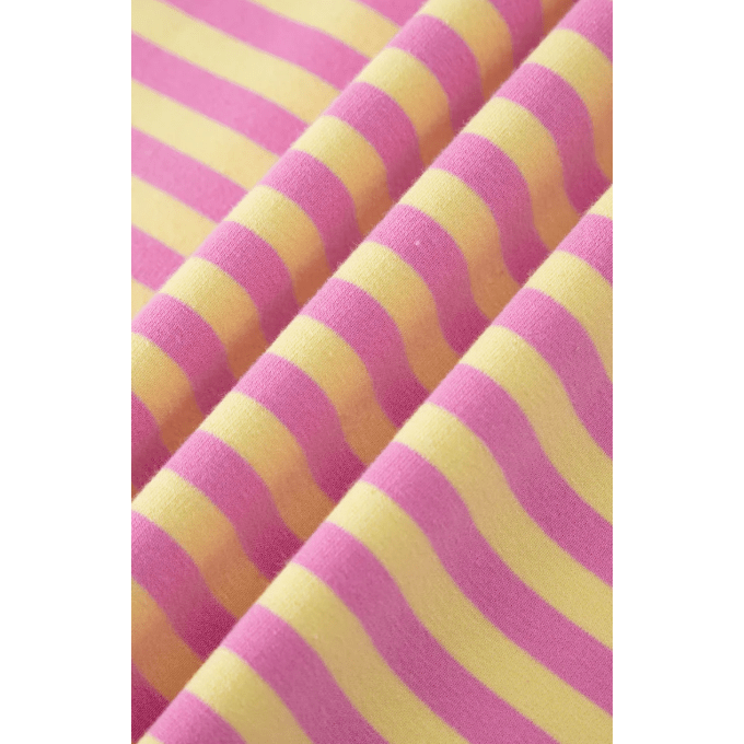 Beckah Pink Stripe Loose Short Sleeve Top and Skirt Set
