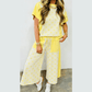 Adele Yellow Color Block Patchwork Polka Dot Wide Leg Pant Set