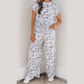Sally Camouflage Print Twisted Rib Loose Tee Drawstring Pants Set