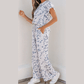 Sally Camouflage Print Twisted Rib Loose Tee Drawstring Pants Set