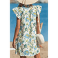 SALE!!!  Bellamy Floral Print V Neck Triple Ruffle Short Sleeve Shift Mini Dress