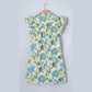 SALE!!!  Bellamy Floral Print V Neck Triple Ruffle Short Sleeve Shift Mini Dress
