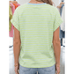 RTS Green Stripe Striped Round Neck Short Sleeve Casual Shift T-Shirt