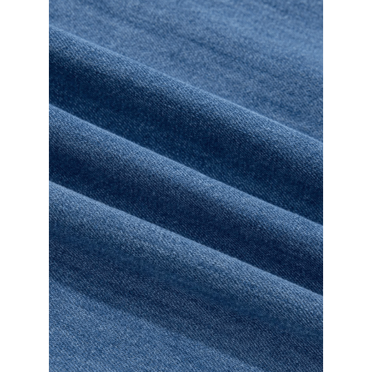 SALE!!!  Dearie Prussian Blue Button Square Neck Short Puff Sleeve Denim Mini Dress