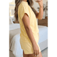 Felice Yellow Eyelet Lace Patchwork Sleeve Short 2pcs Outfit