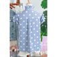Maya Sky Blue Stripe Contrast Polka Dot Print Pleated Ruffle Sleeve Shirt