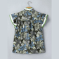 Avery Green Ruffled Short Sleeve Floral Summer Blouse