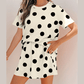 SALE!!!  Blythe White Polka Dot Short Sleeve Top Casual Skort 2pcs Outfit