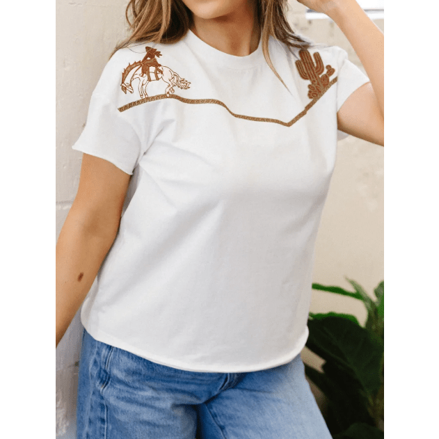Locie Western Fashion Embroidered Casual Tee
