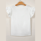 SALE!!!  Drusilla White Lace Detail Flutter Sleeve Pleated Round Neck Blouse