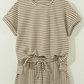 Nadine Brown Breathable Textured Knit Short 2pcs Set