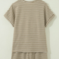 Nadine Brown Breathable Textured Knit Short 2pcs Set