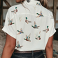 Magalie White Mallard Printed Button Flap Pocket Short Sleeve Shirt
