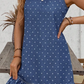 Ruth Blue Polka Dot Ruffle Hem Sleeveless Denim Mini Dress