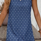 Ruth Blue Polka Dot Ruffle Hem Sleeveless Denim Mini Dress