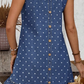 Ruth Blue Polka Dot Ruffle Hem Sleeveless Denim Mini Dress