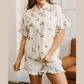 Mallard Print Shirt Style Short Two Piece Set