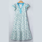 SALE!!!  Ashton Sunflower Printed Striped Patchwork Trim Flutter Sleeve Long Dress