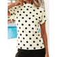 Iris Polka Dot Print High Neck Dolman Top